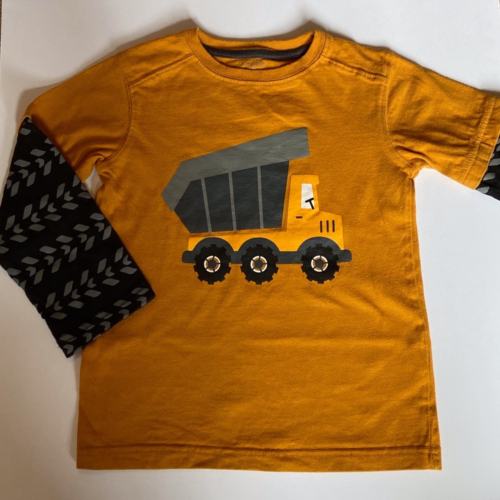 Long Sleeve Tee Shirt with Dump Truck